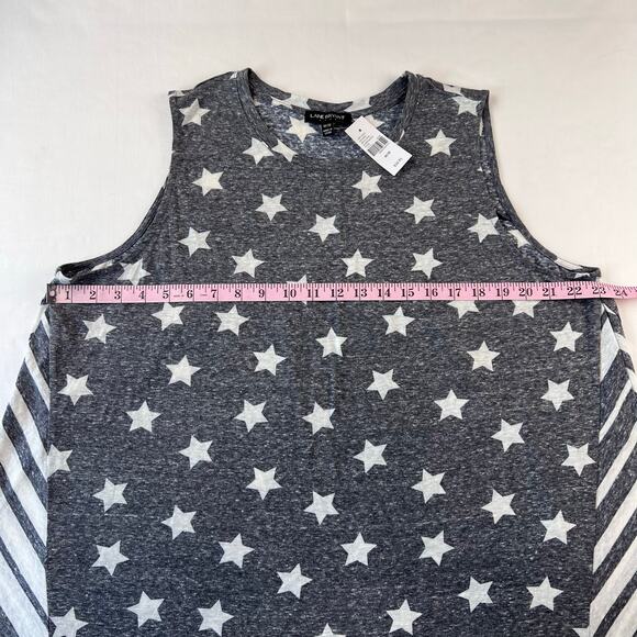 Lane Bryant Gray Lightweight Tan Top Stars and stripes Women's size 18/20 NWT - Picture 4 of 6